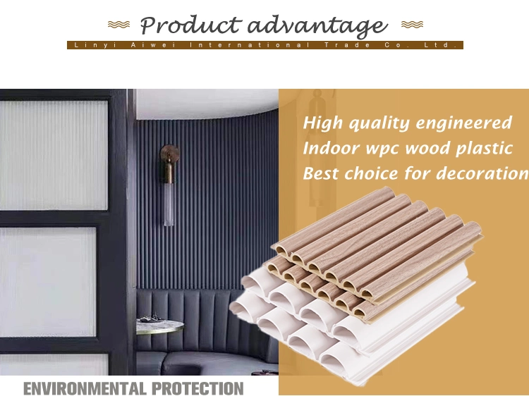 PVC Solid Wall Panel Bamboo Fiber Interior Decor WPC Wall Panels